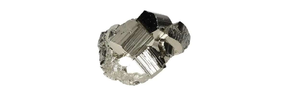 Natural pyrite stone, also known as fool’s gold, showing cubic formations
