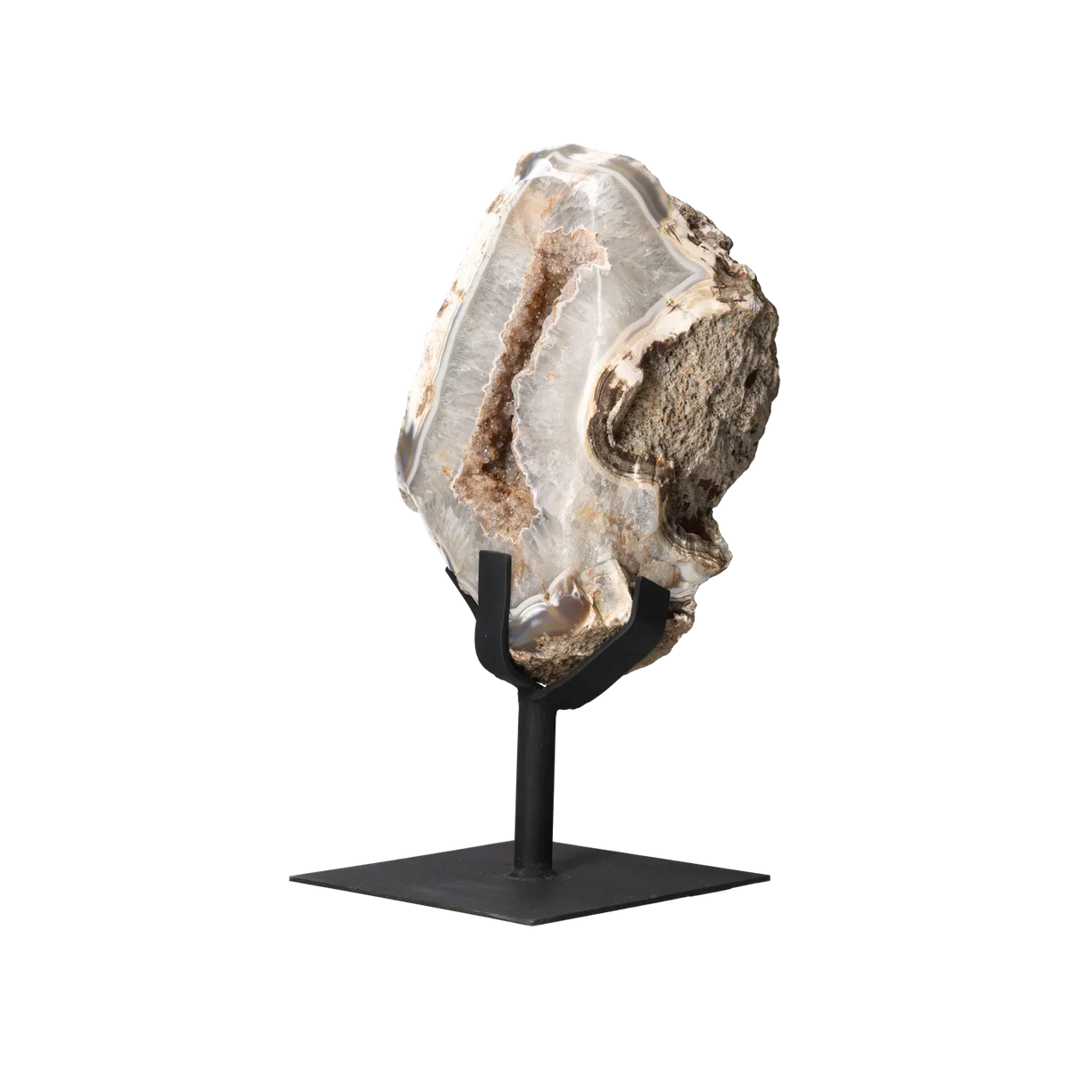 Semi Polished Agate On Metal Base