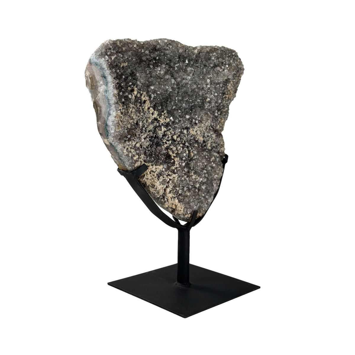 Semi Polished Agate On Metal Base