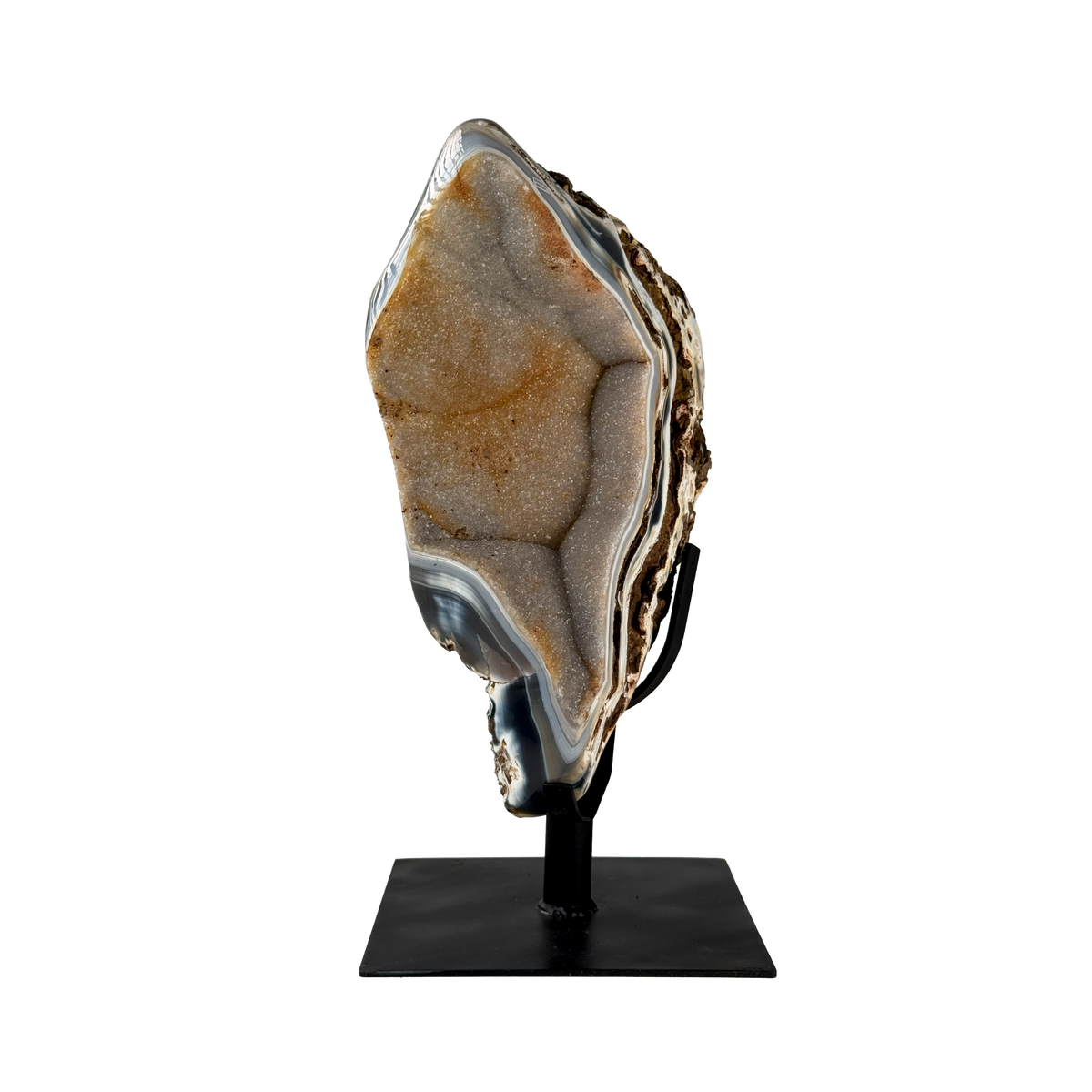 Semi Polished Agate On Metal Base