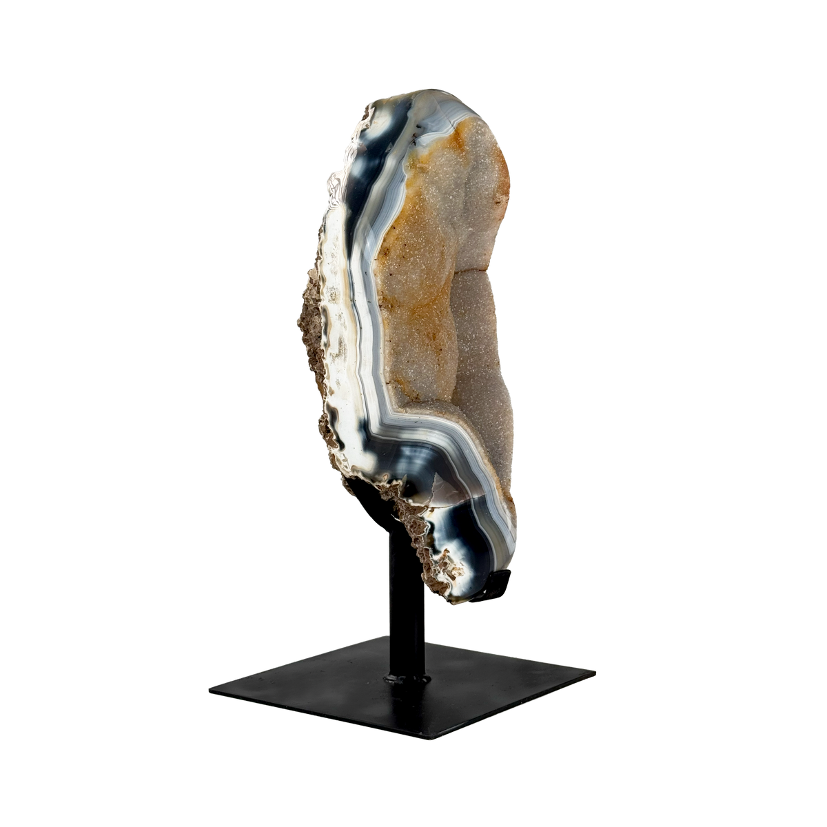 Semi Polished Agate On Metal Base