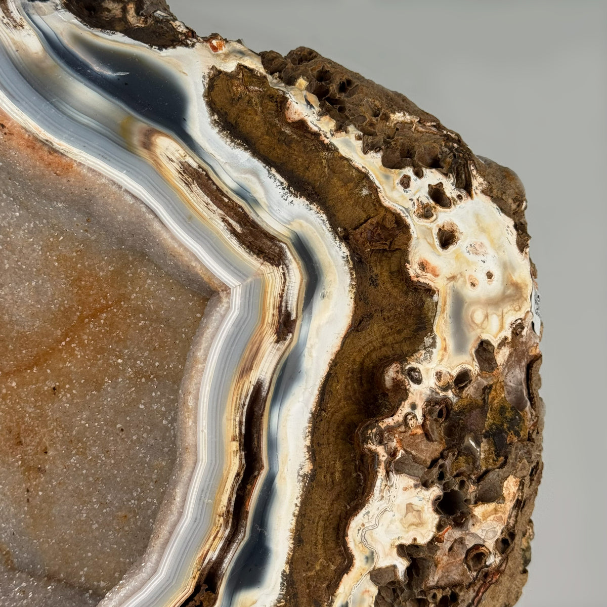 Semi Polished Agate On Metal Base