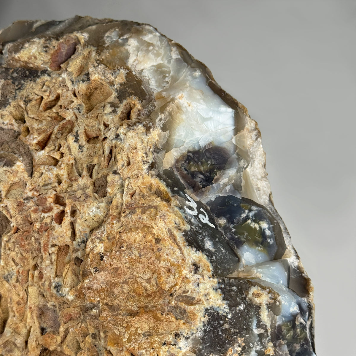Semi Polished Agate On Metal Base