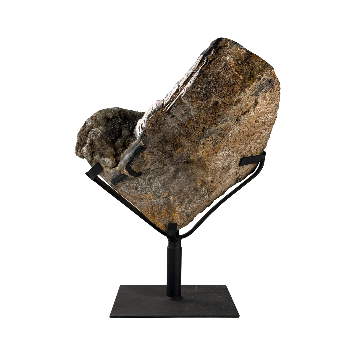 Semi Polished Agate On Metal Base