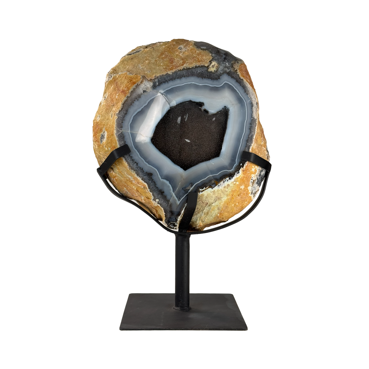 Semi Polished Agate On Metal Base
