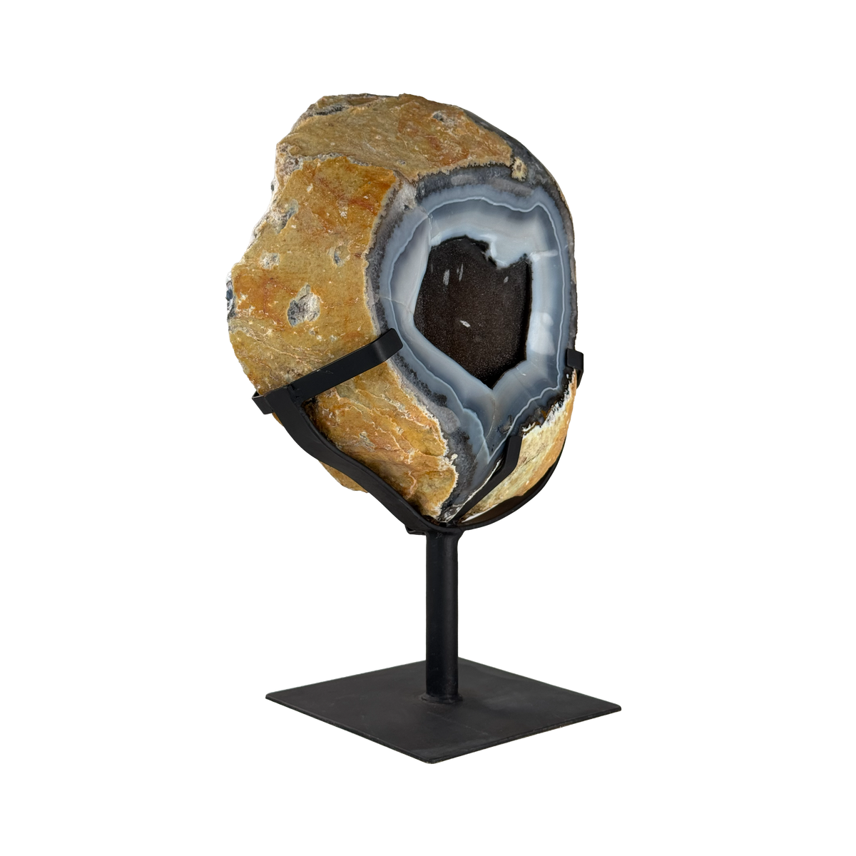 Semi Polished Agate On Metal Base