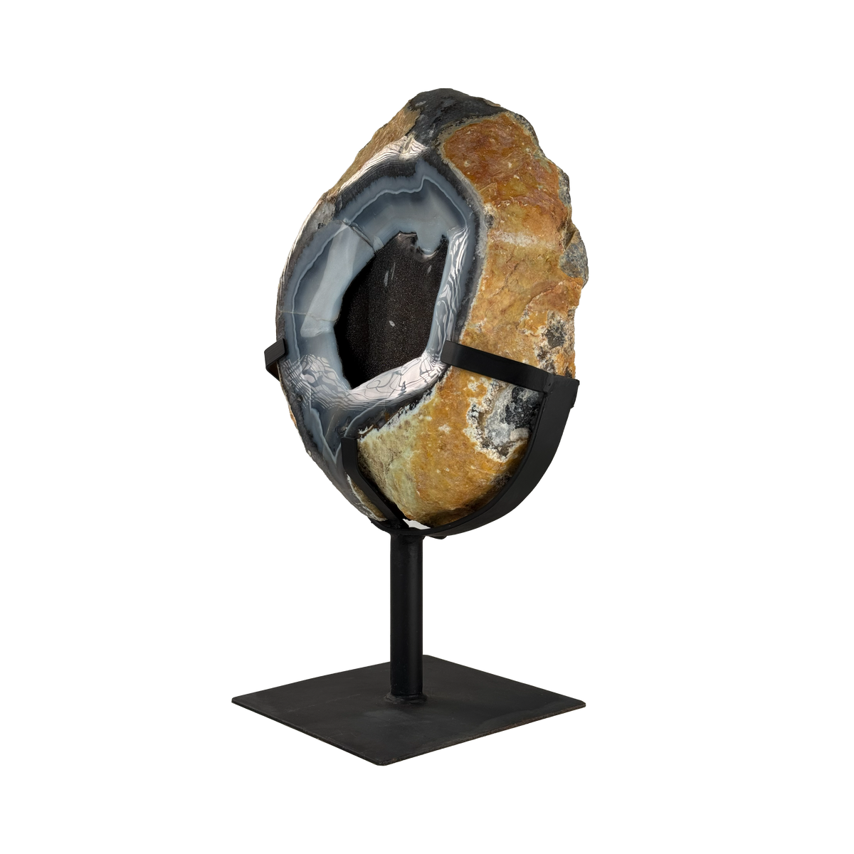 Semi Polished Agate On Metal Base