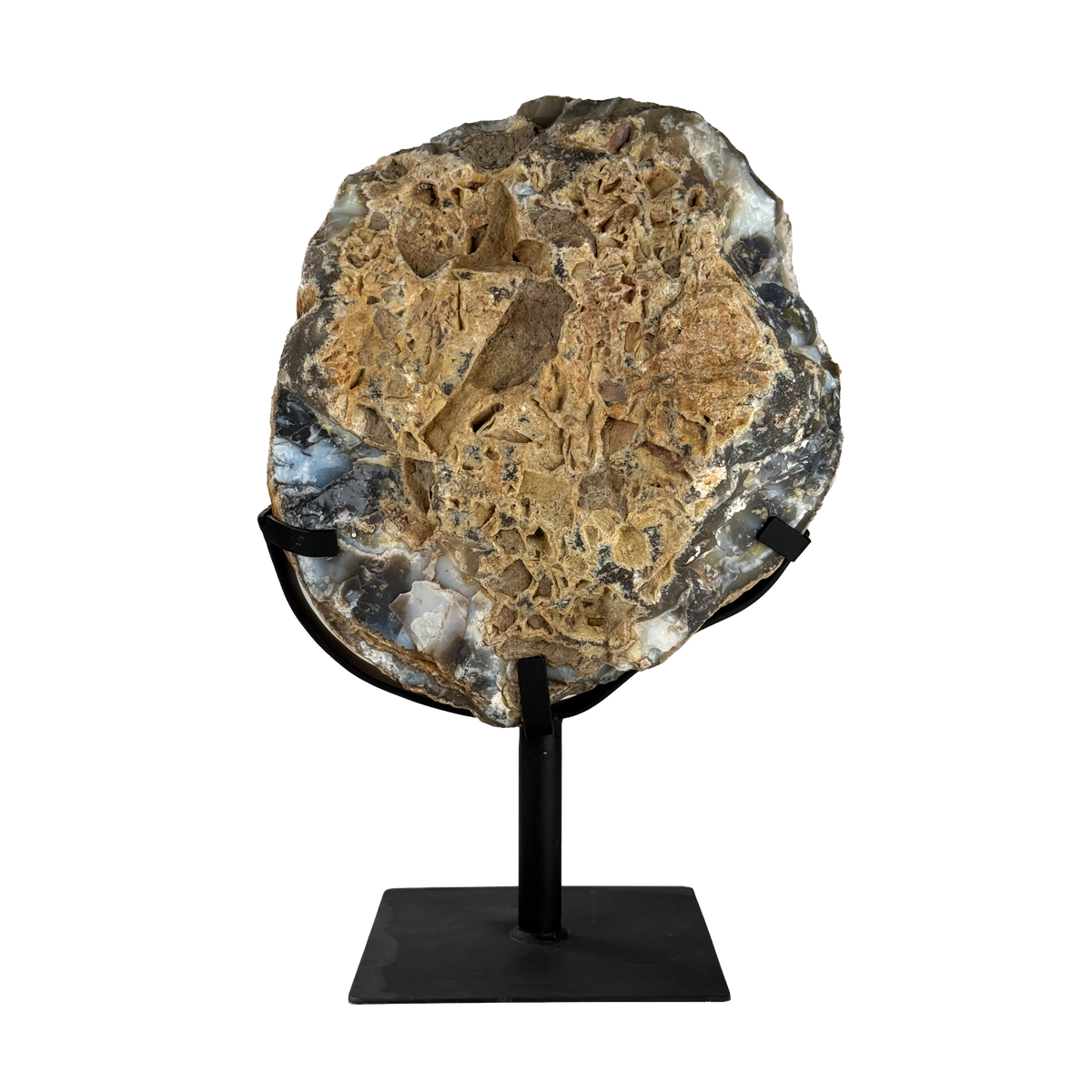 Semi Polished Agate On Metal Base