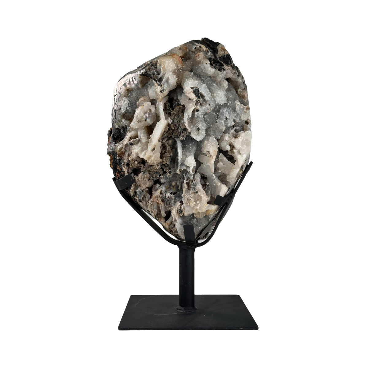 Semi Polished Agate On Metal Base