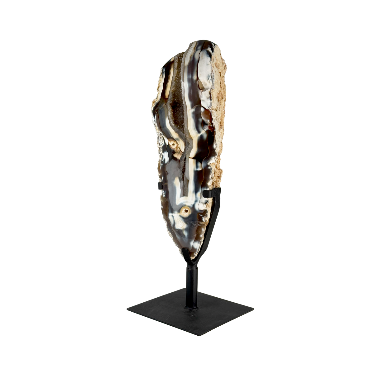 Semi Polished Agate On Metal Base