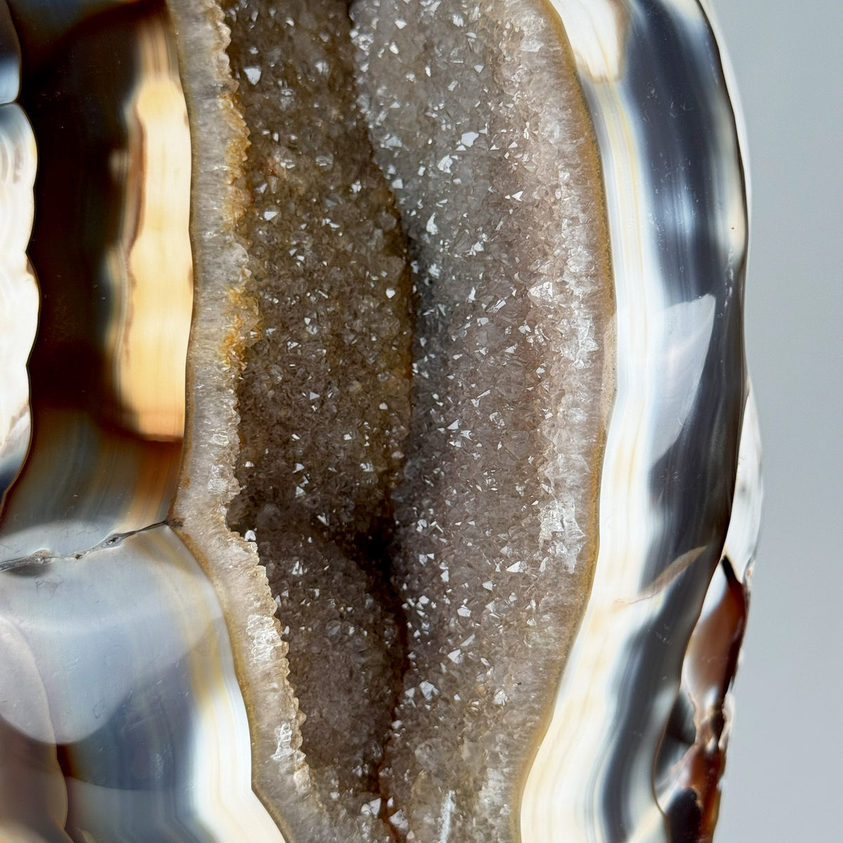 Semi Polished Agate On Metal Base