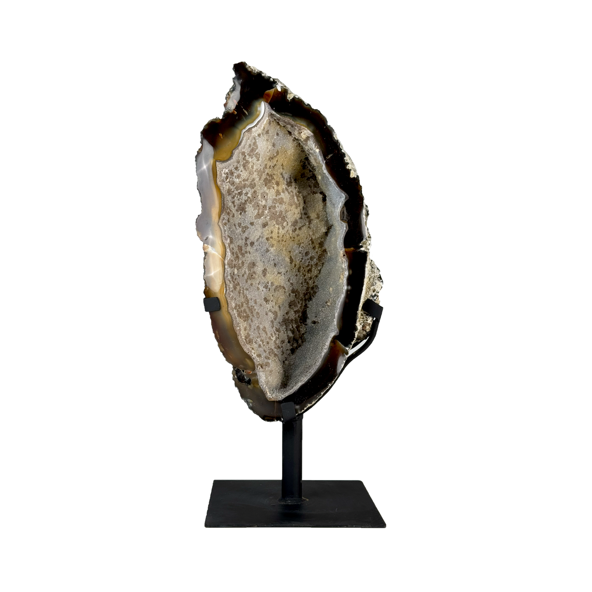 Semi Polished Agate On Metal Base