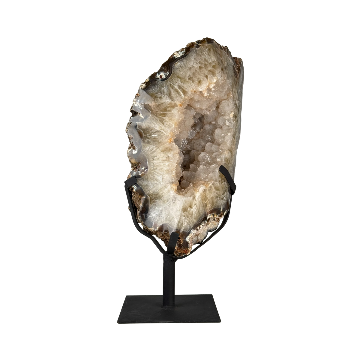 Semi Polished Agate On Metal Base