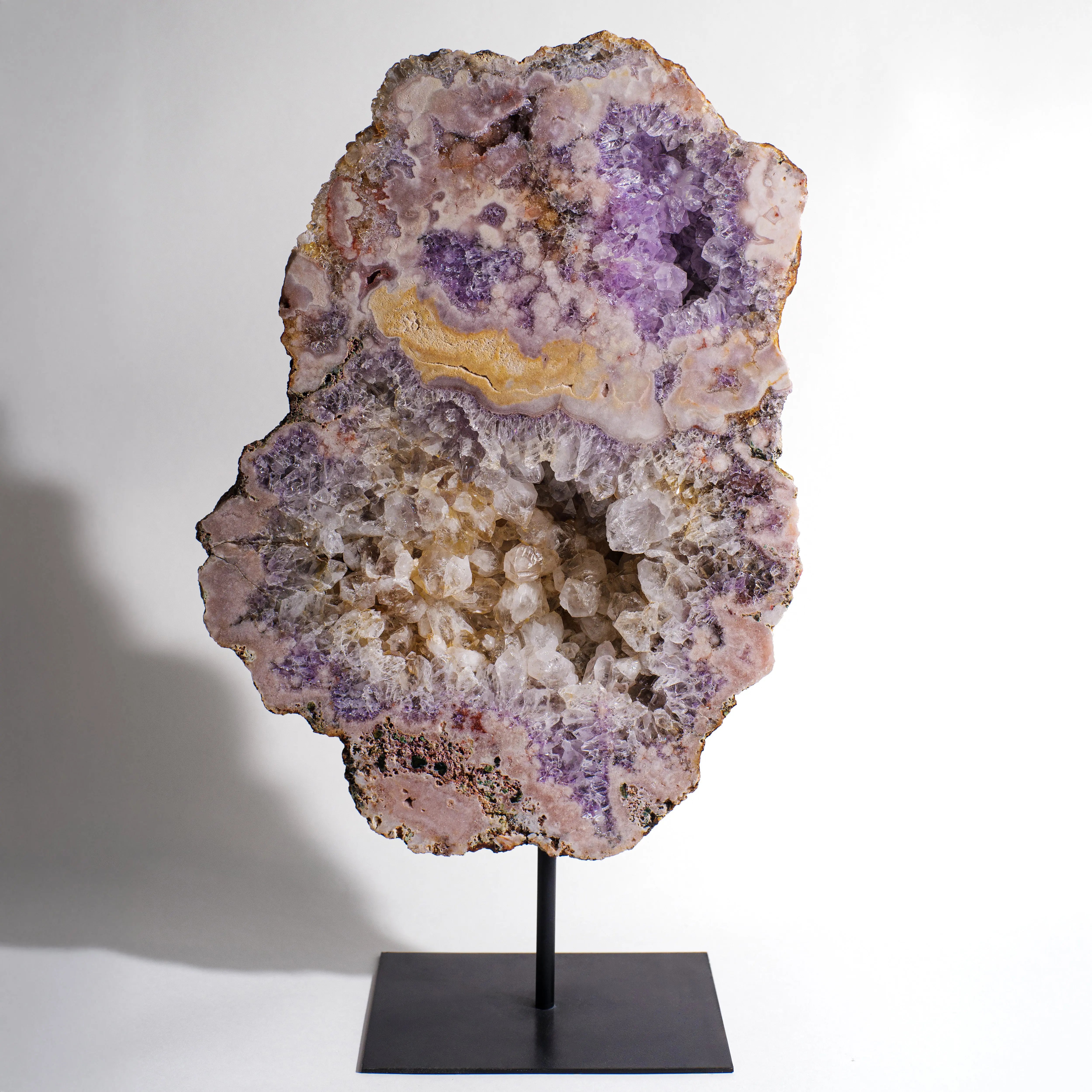 Amethyst on Metal Stand with Quartz, Goethite and Agate Sylvia Crystals Sp. z o.o.