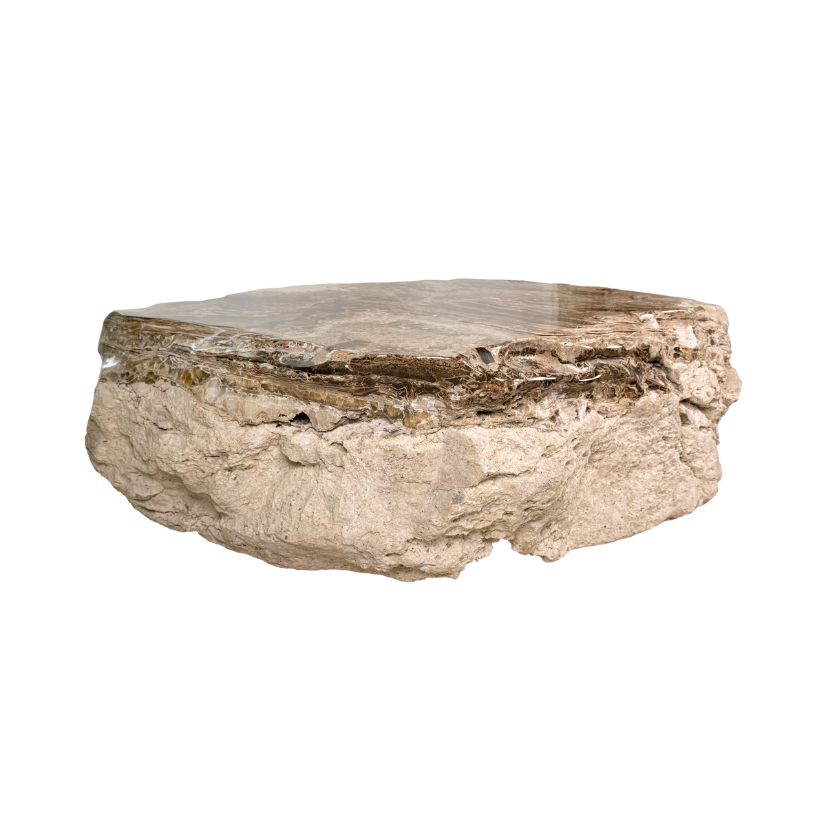 Coffee table in onyx 1350 × 1000 × 440 mm