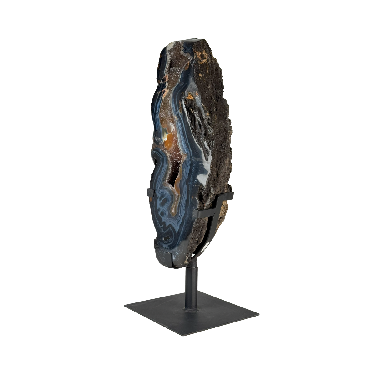 Semi Polished Agate On Metal Base