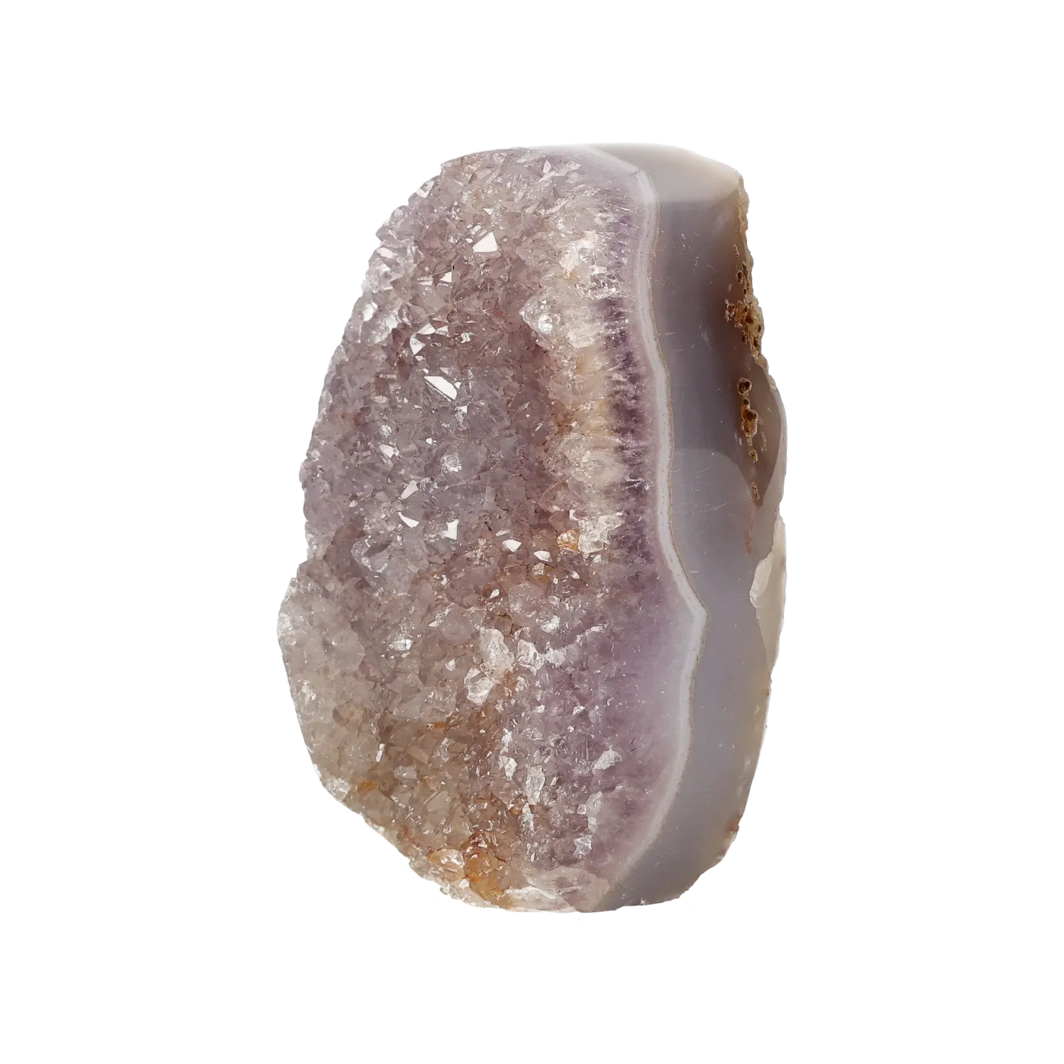 Semi polished Chalcedony with Amethyst 10000407