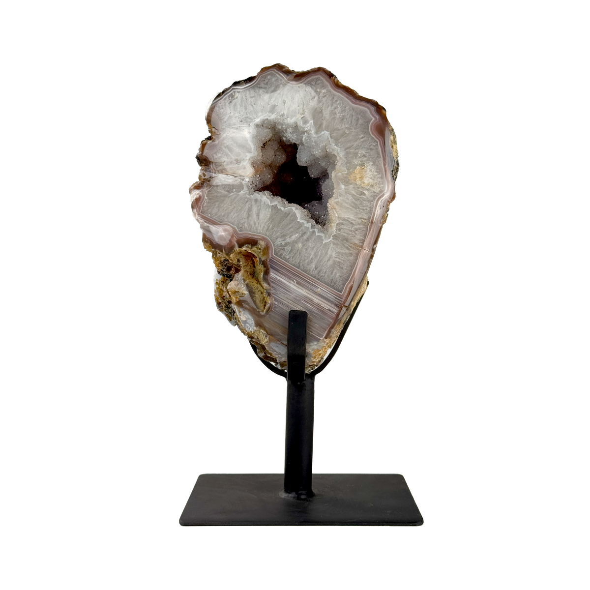 Semi Polished Agate On Metal Base