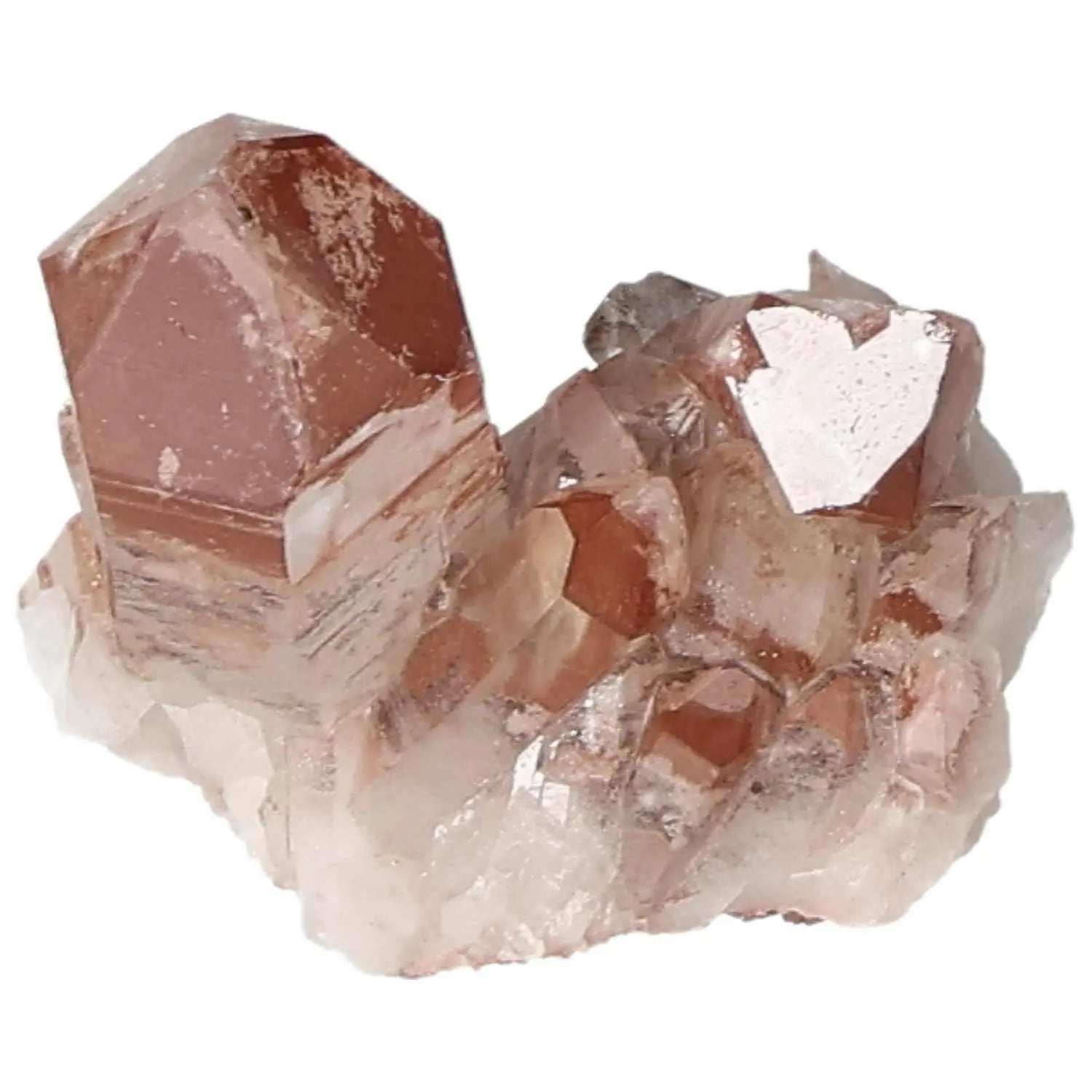 Quartz cluster with lithium inclusions, handpicked Sylvia Crystals creation for emotional balance and spiritual growth.