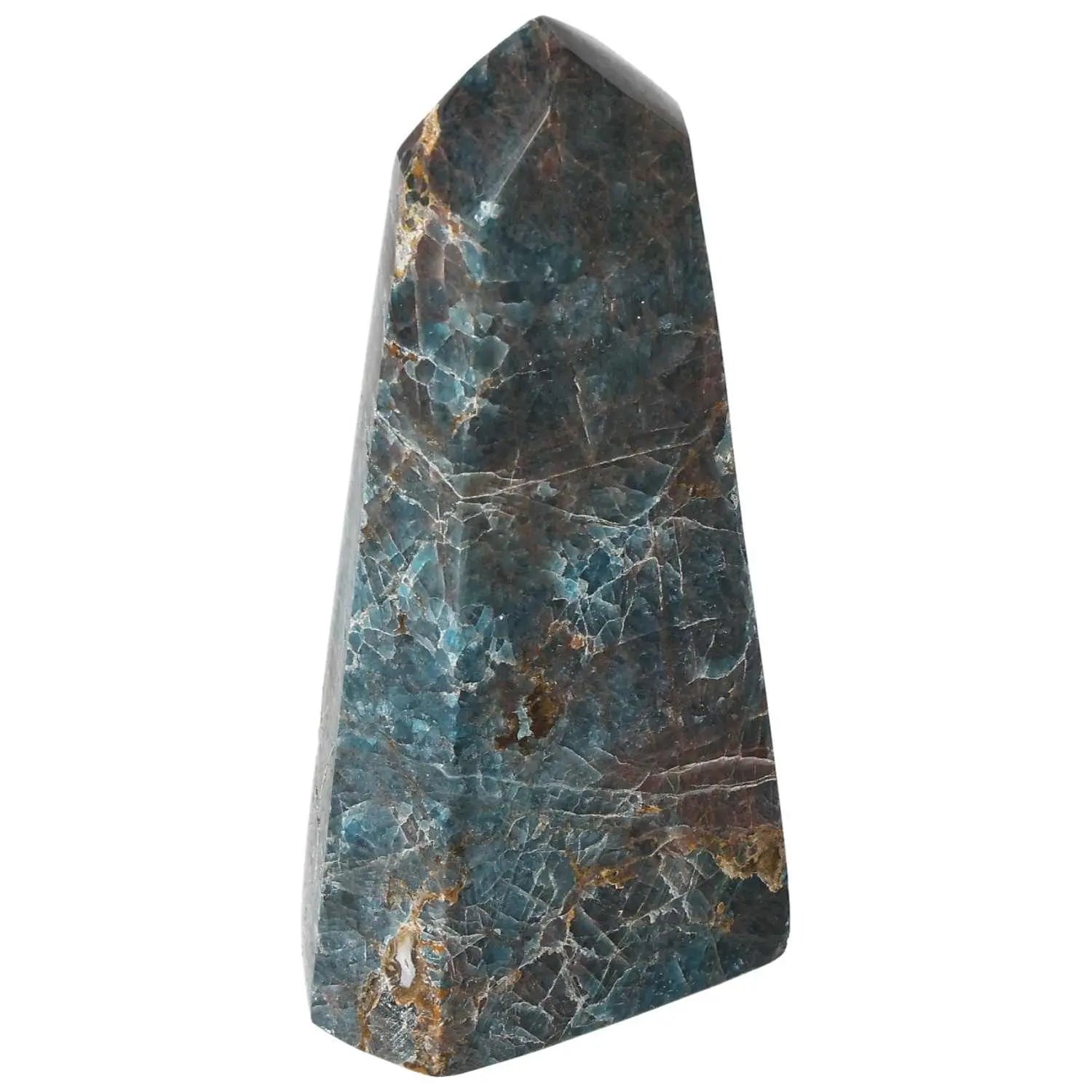 Exquisite Apatite Obelisk from Sylvia Crystals, showcasing vibrant hues and unique patterns, ideal for focus and clarity