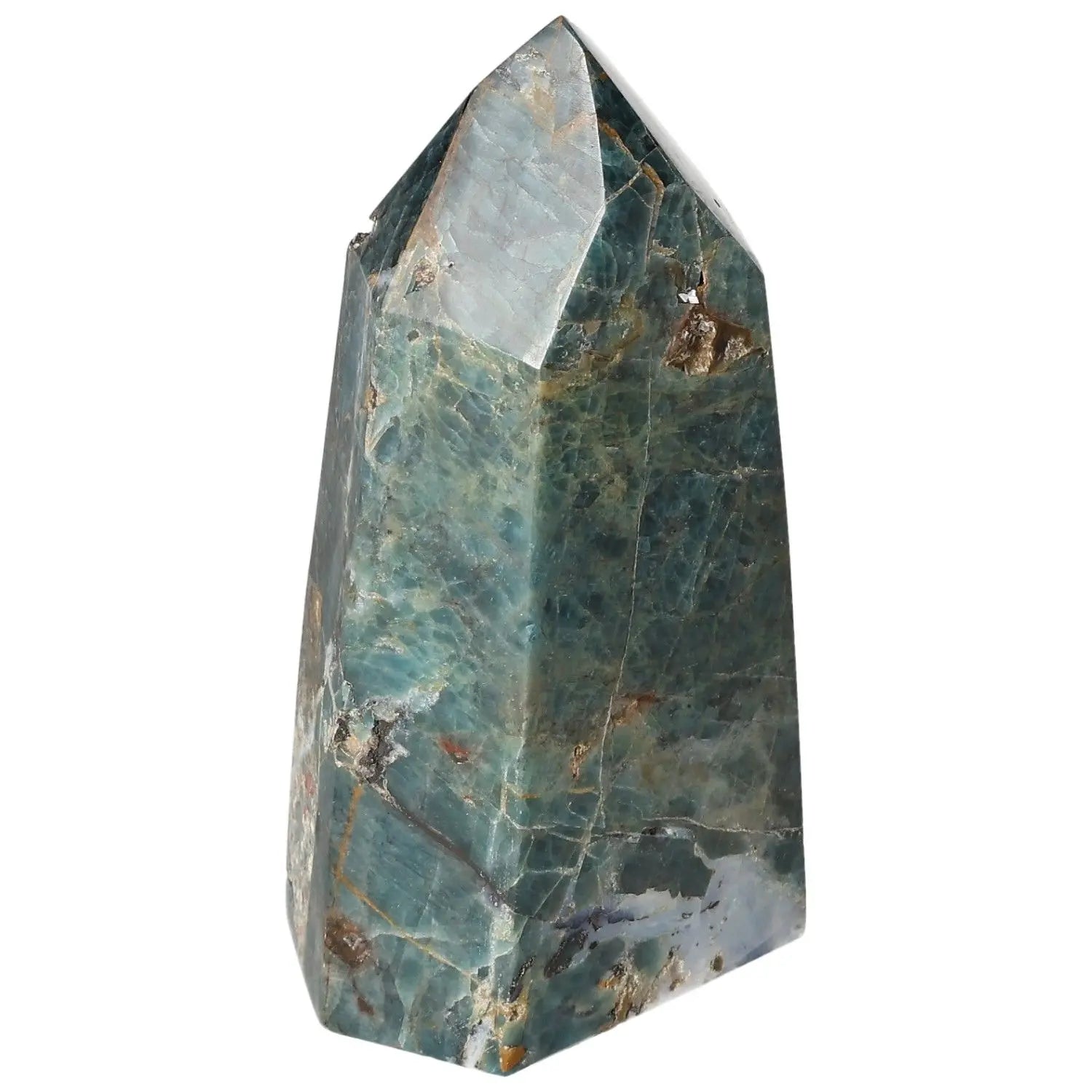 Apatite Obelisk from Sylvia Crystals, featuring vibrant blue hues and exceptional clarity, symbolizing elegance and sophistication.