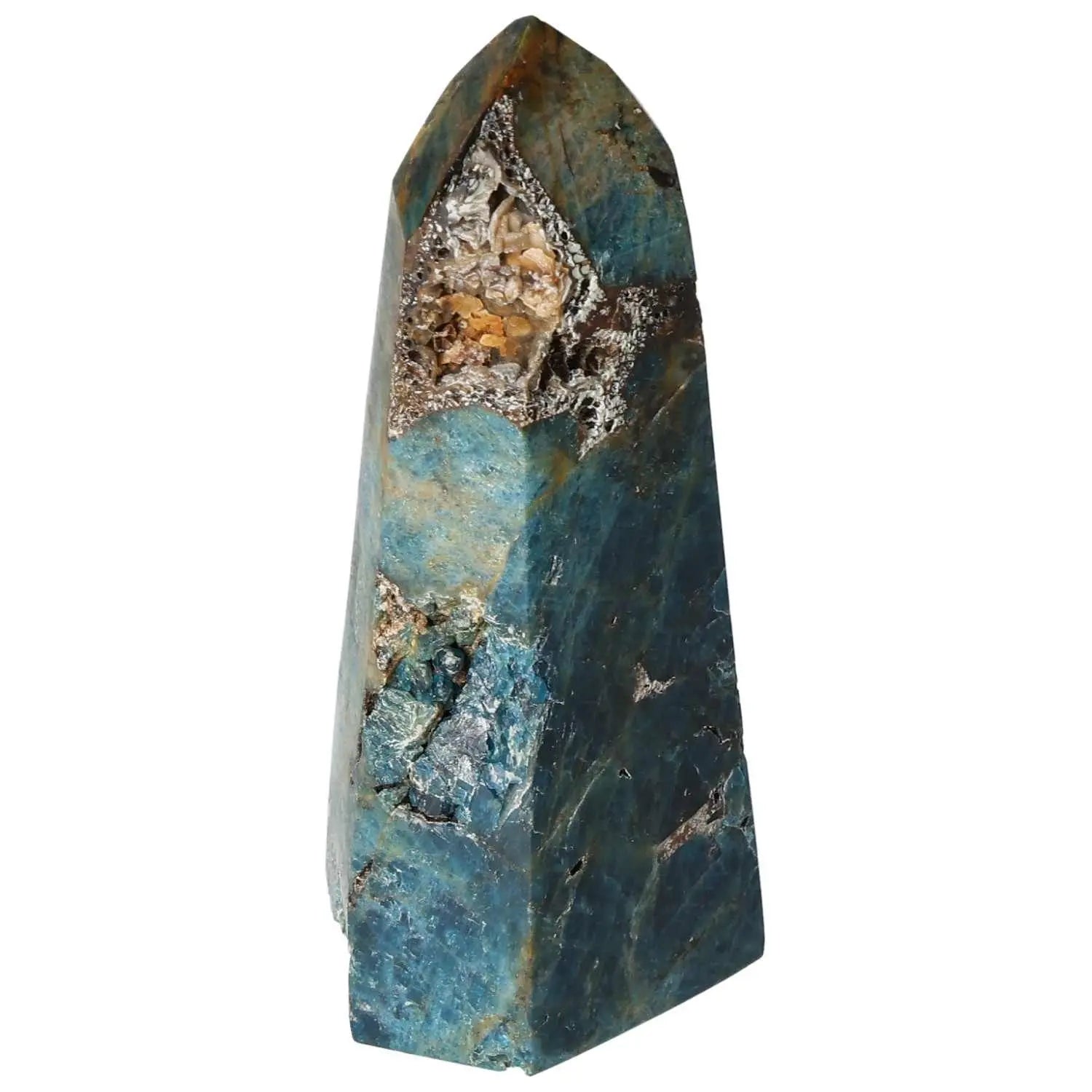 Apatite Obelisk from Sylvia Crystals, a premium gemstone enhancing creativity and wellness, perfect for conscious living spaces.