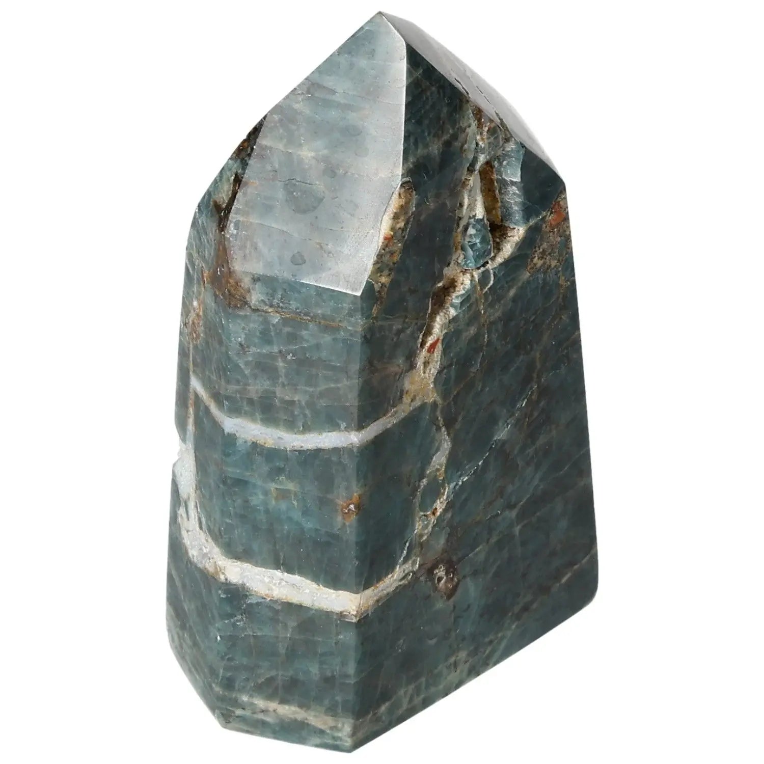Vibrant Apatite Obelisk, premium Sylvia Crystals piece, showcasing rich hues and energy for clarity and personal growth.