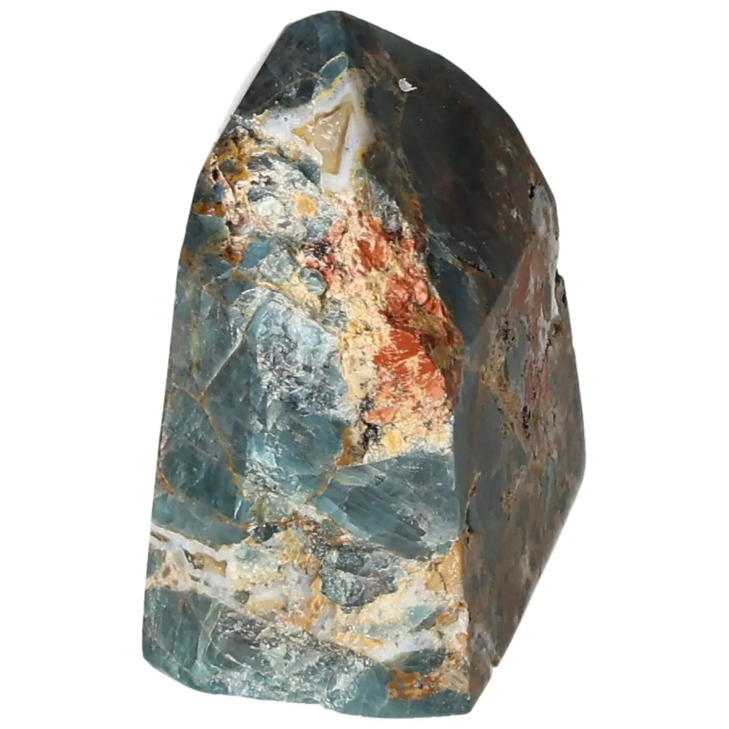 Apatite Obelisk from Sylvia Crystals, showcasing natural beauty and spiritual energy with vibrant hues and a unique design.