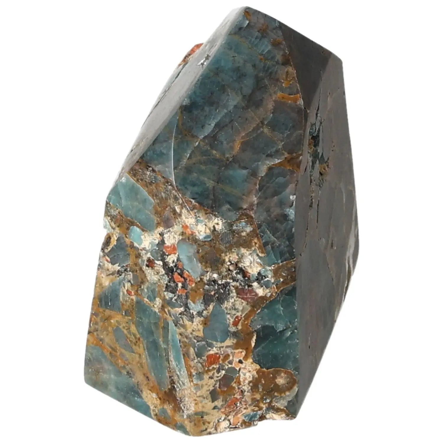 Striking Apatite Obelisk from Sylvia Crystals, showcasing mesmerizing hues and natural beauty for spiritual energy and harmony.