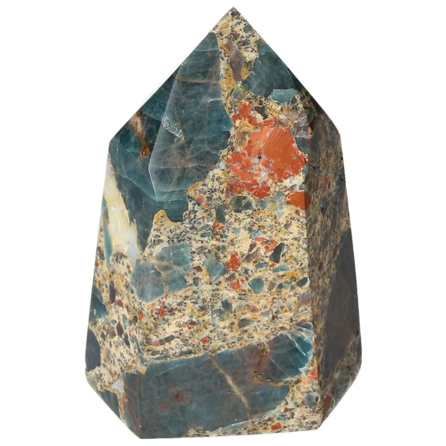 Apatite Obelisk from Sylvia Crystals, showcasing vibrant hues and exquisite craftsmanship, ideal for luxury and spiritual enrichment.