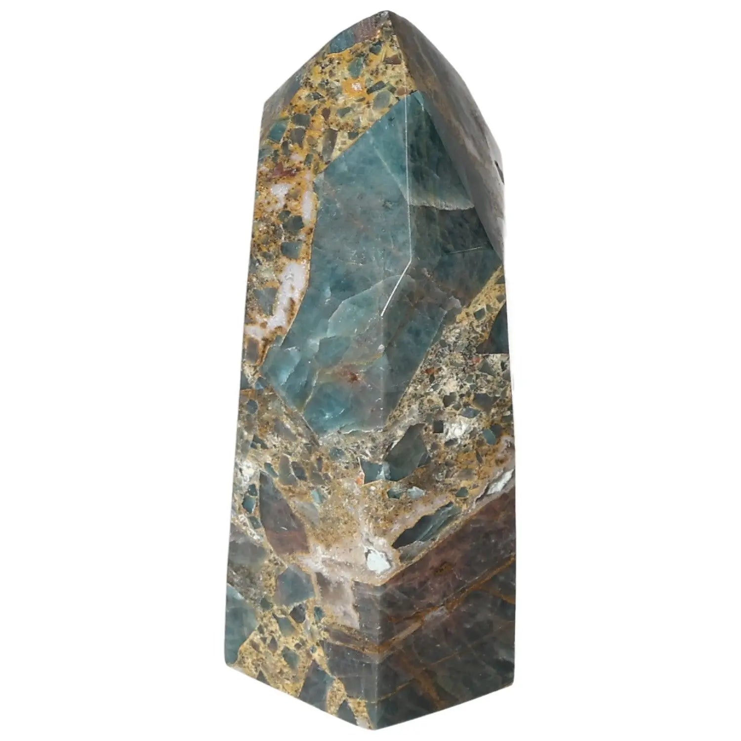Apatite Obelisk by Sylvia Crystals, a luxurious handpicked gemstone for spiritual enlightenment and clarity.