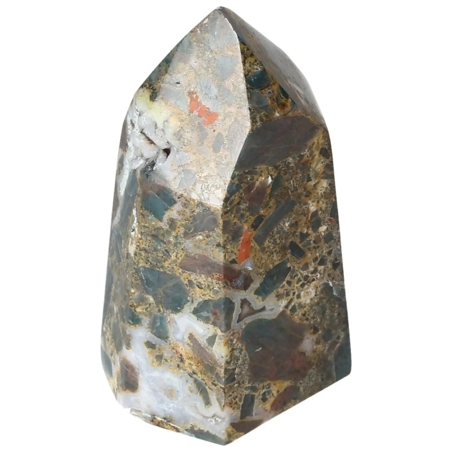 Apatite Obelisk by Sylvia Crystals, showcasing its vibrant hues and intricate patterns, ideal for clarity and focus.