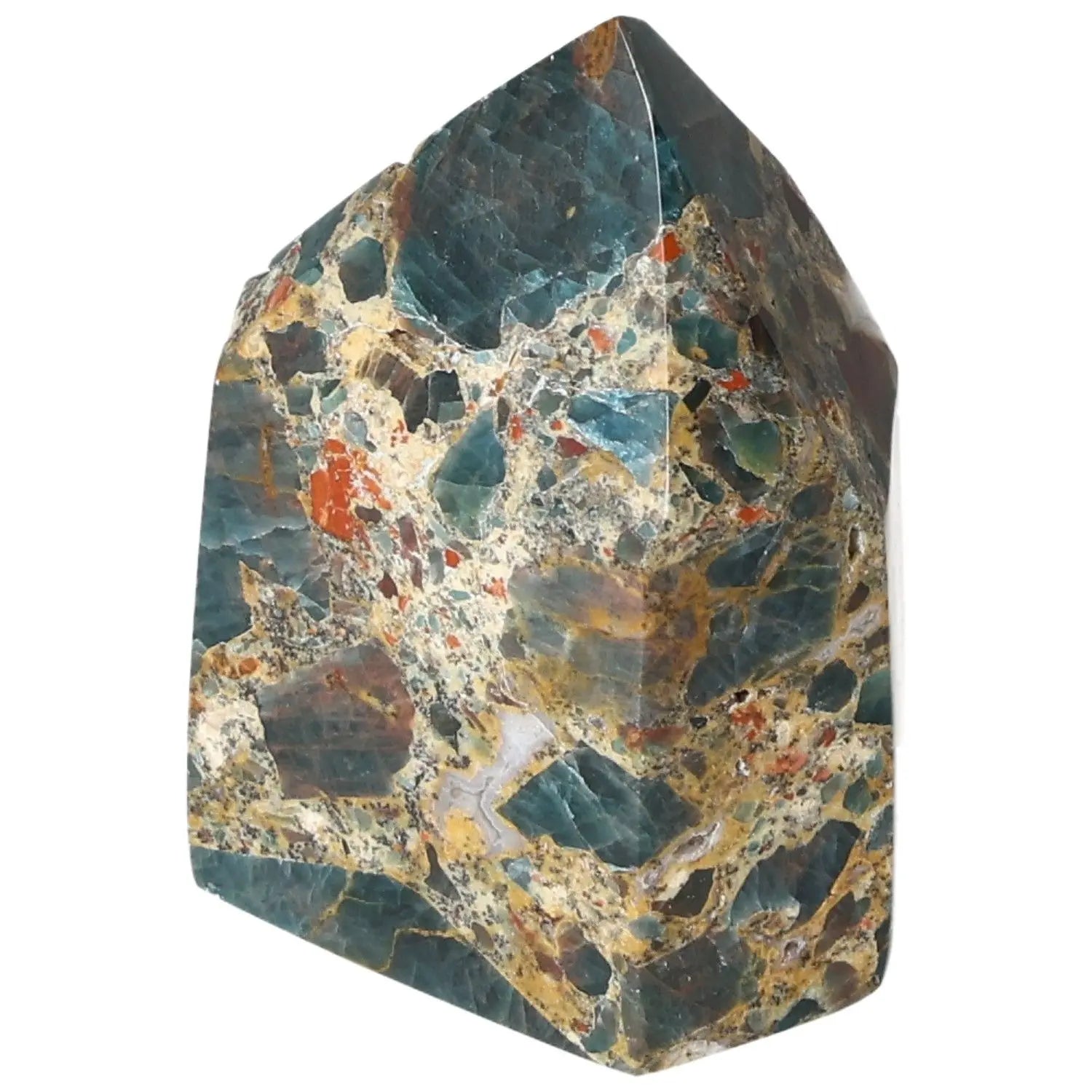 Handpicked Apatite Obelisk by Sylvia Crystals, premium crystal for harmony and enlightenment, enhances any space aesthetically.