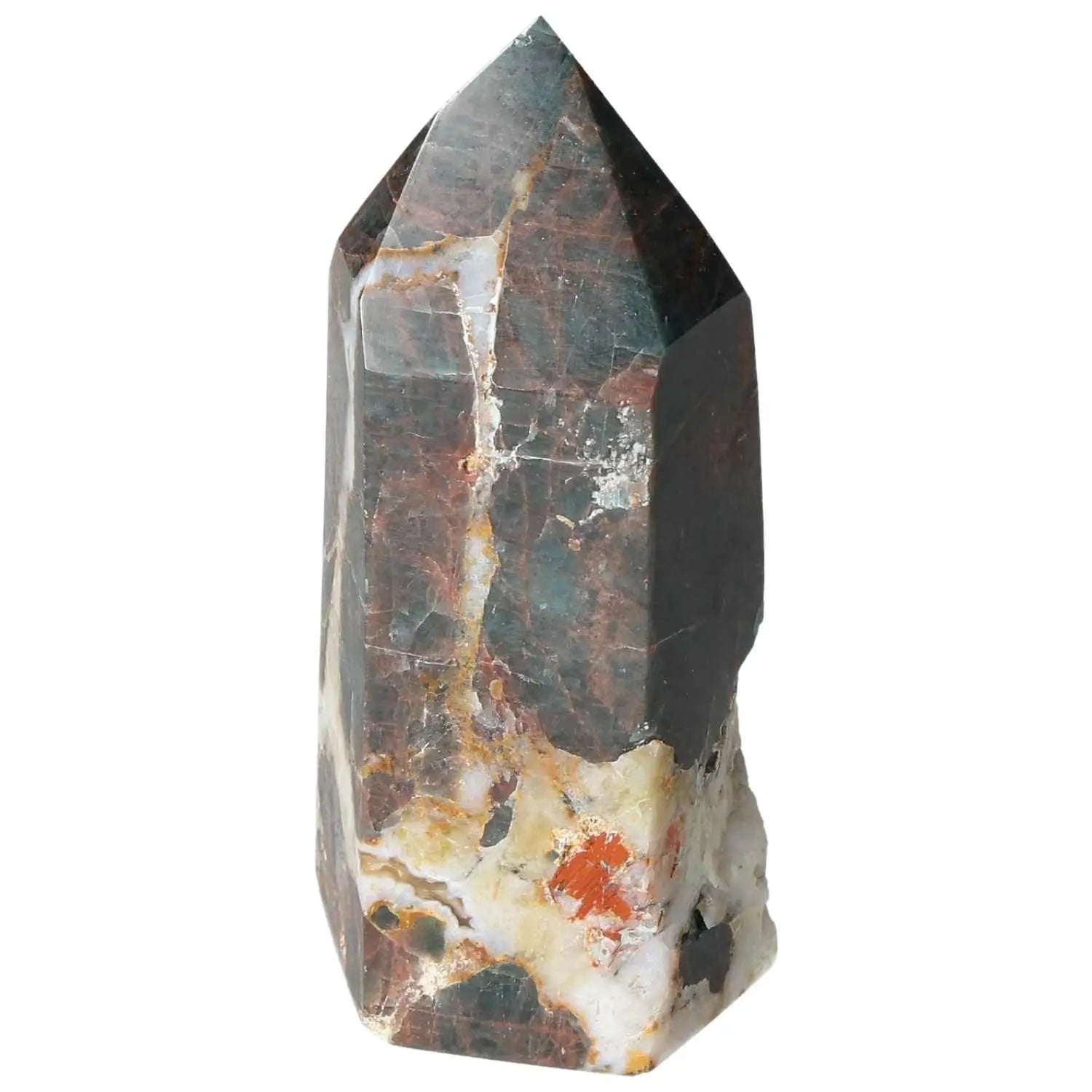 Exquisite natural Apatite Obelisk from Sylvia Crystals, showcasing refined elegance and spiritual clarity in a captivating structure.