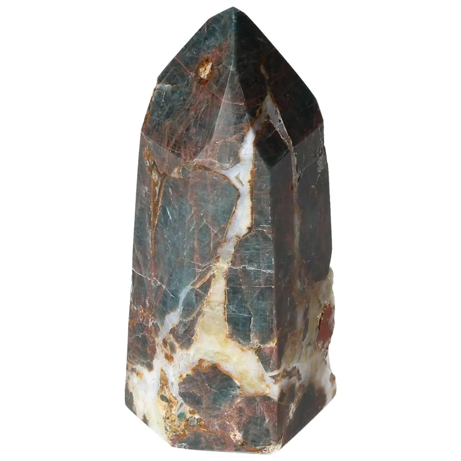 Apatite Obelisk from Sylvia Crystals, showcasing natural beauty and spiritual depth; perfect for modern decor and energy clarity.