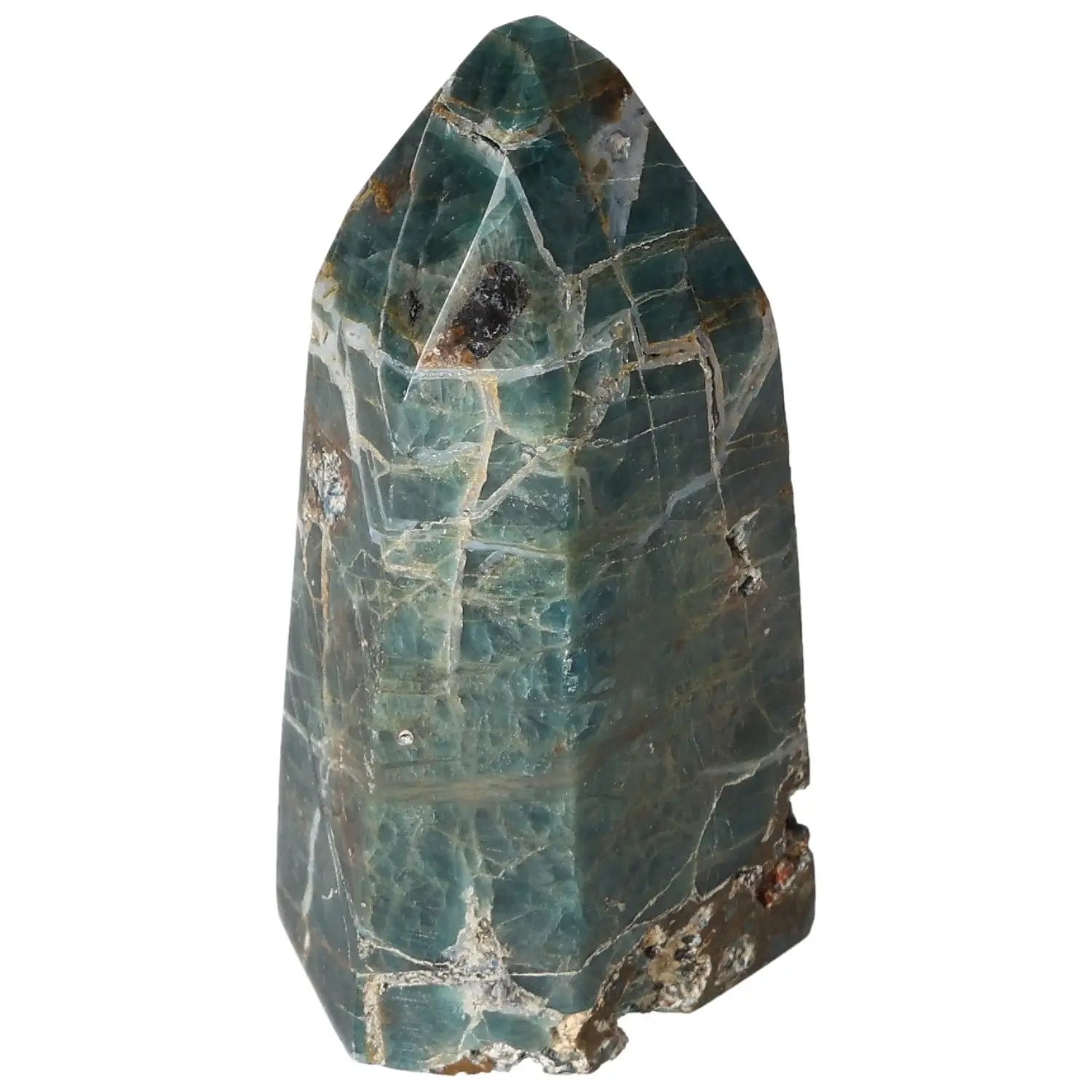 Apatite Obelisk by Sylvia Crystals, handpicked for luxury and spiritual enhancement, showcasing exquisite craftsmanship.
