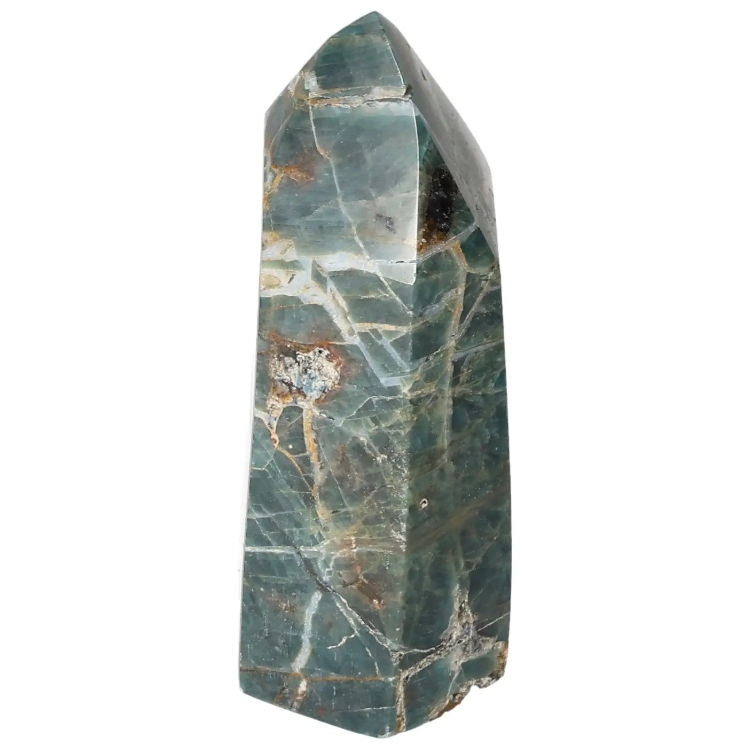 Sylvia Crystals Apatite Obelisk - Luxurious handpicked gemstone for spiritual enhancement and decorative elegance.