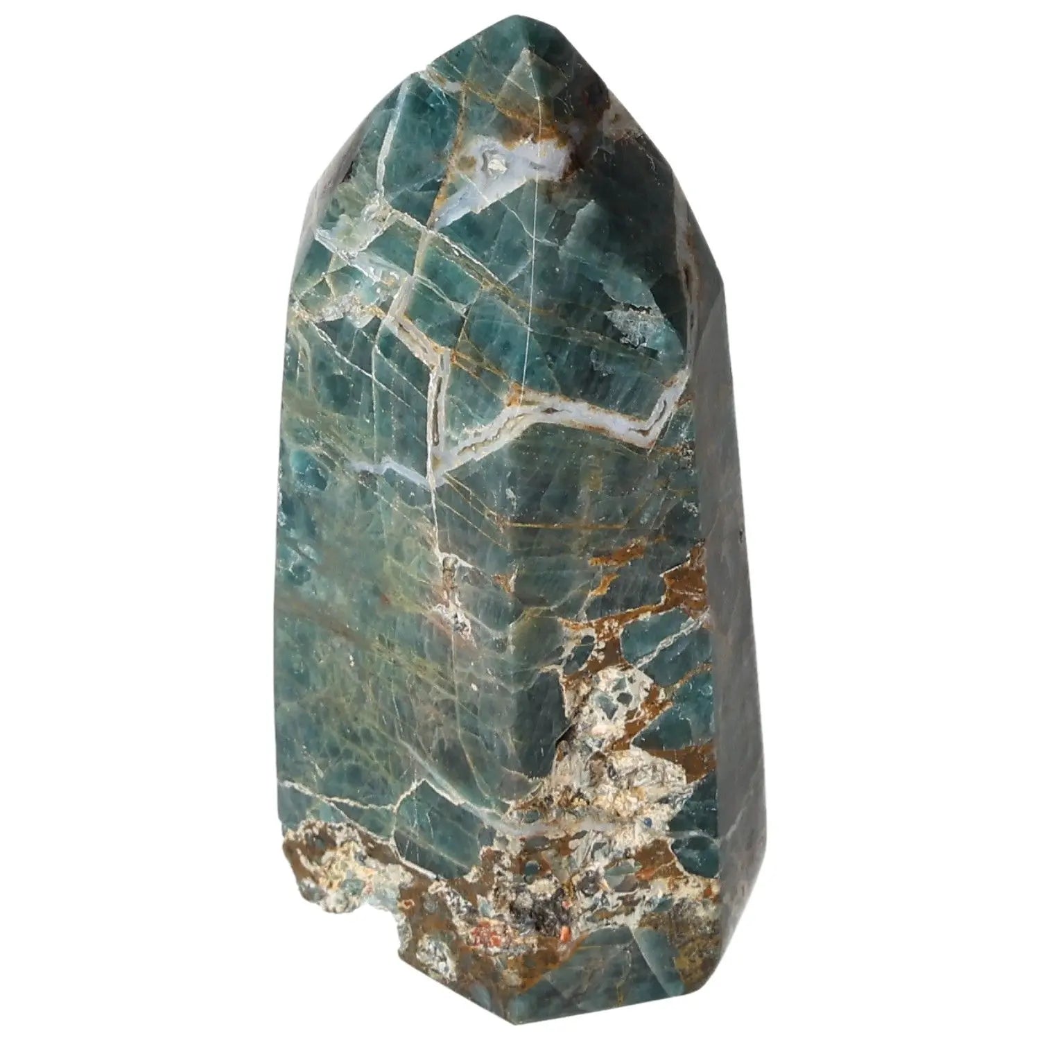 Luxury Apatite Obelisk by Sylvia Crystals, showcasing exquisite craftsmanship and spiritual elegance, ideal for enhancement and growth.