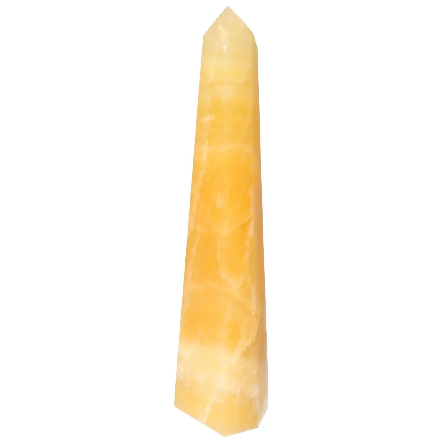 Mexican Calcite Obelisk from Sylvia Crystals, perfect for enhancing elegance and motivation in your space.