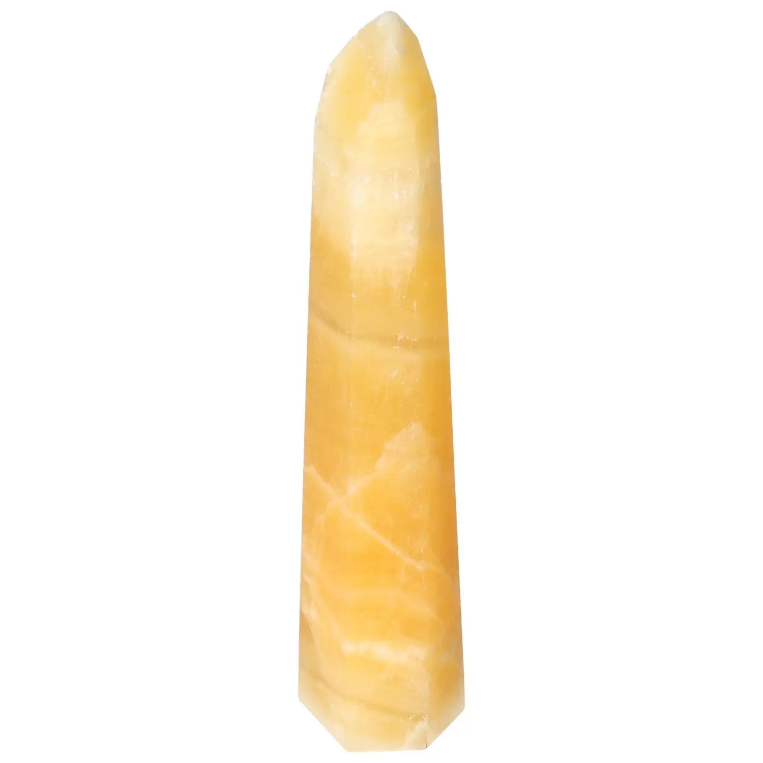 Mexican Calcite Obelisk from Sylvia Crystals, symbol of motivation, positive energy, authentic premium quality, decorative piece