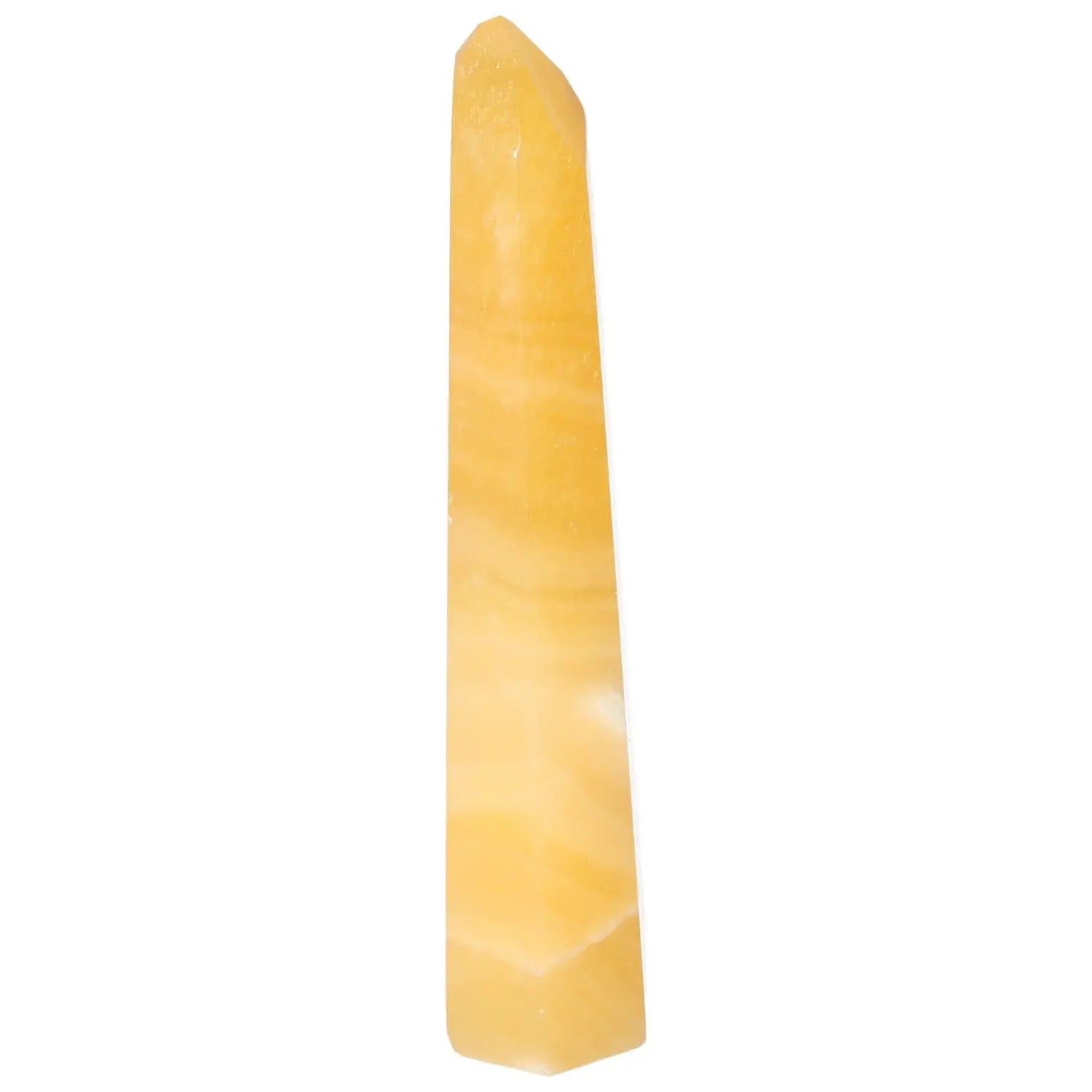 Mexican Calcite Obelisk by Sylvia Crystals, a luxurious and spiritual calcite piece for personal growth and decor.