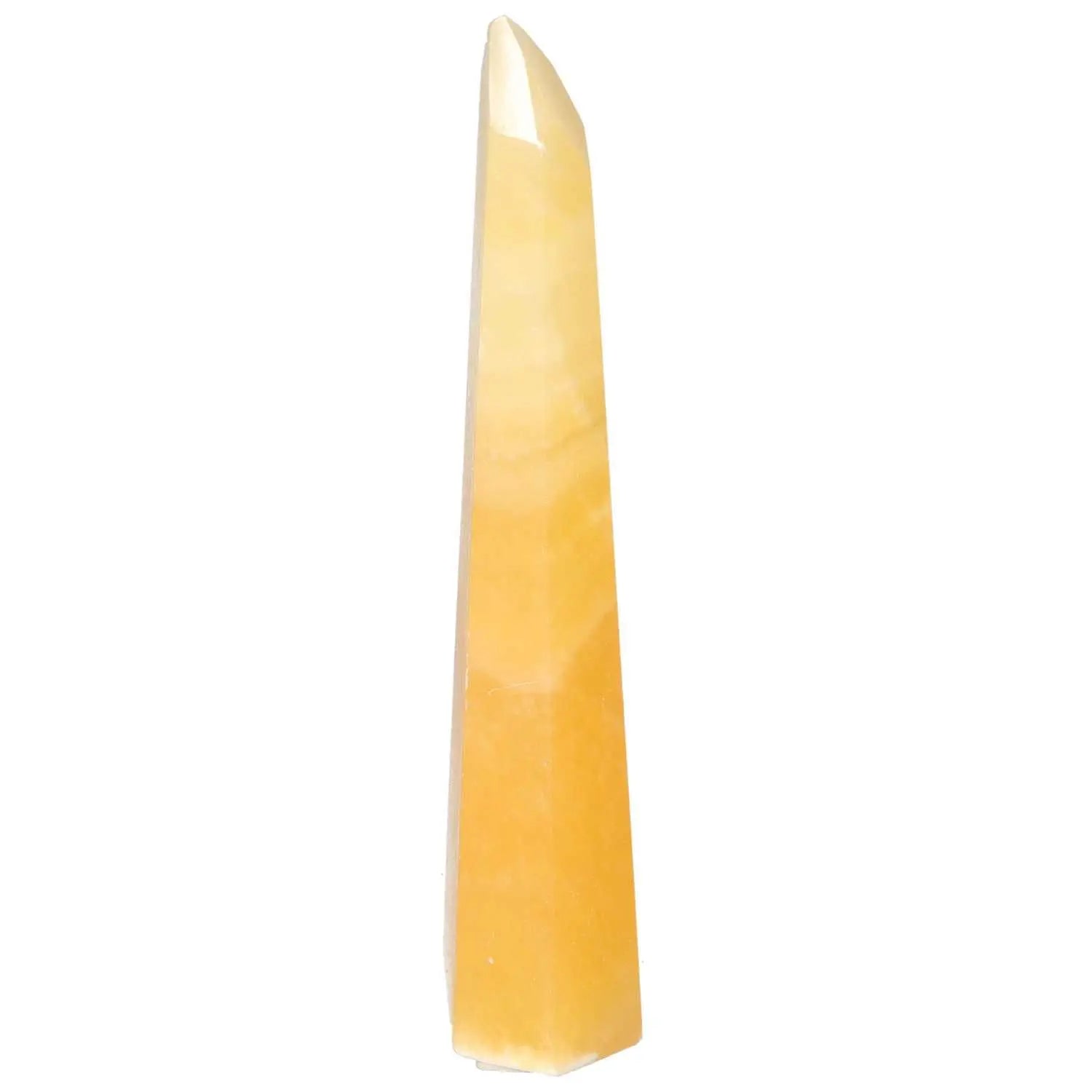 Mexican Calcite Obelisk by Sylvia Crystals for confidence and motivation enhancement.