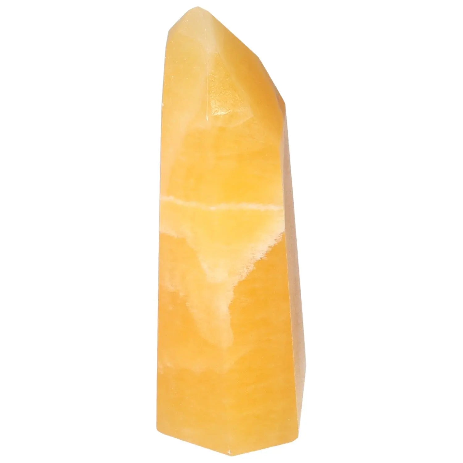 Mexican Calcite Obelisk from Sylvia Crystals, enhances self-confidence, ideal for personal development and motivation