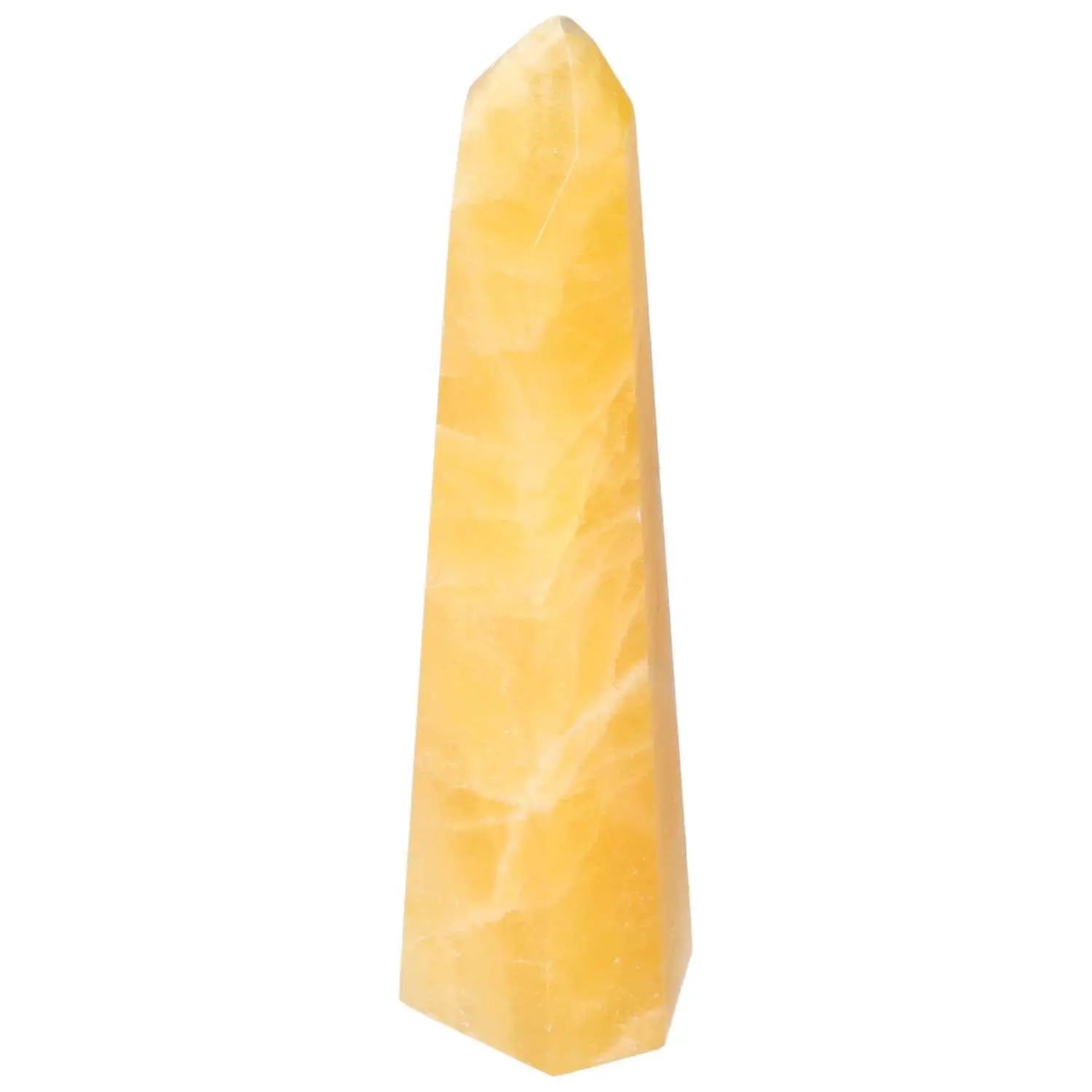 Mexican Calcite Obelisk by Sylvia Crystals, premium handpicked stone enhancing aesthetic space