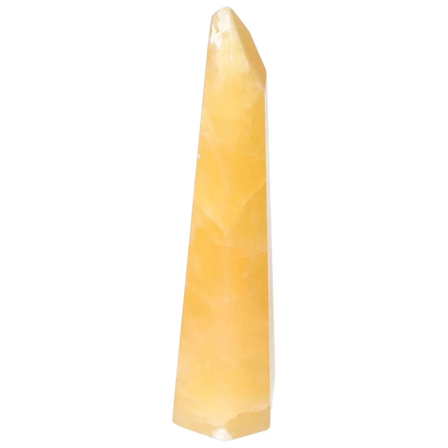 Mexican Calcite Obelisk from Sylvia Crystals showcasing its elegant design and premium craftsmanship