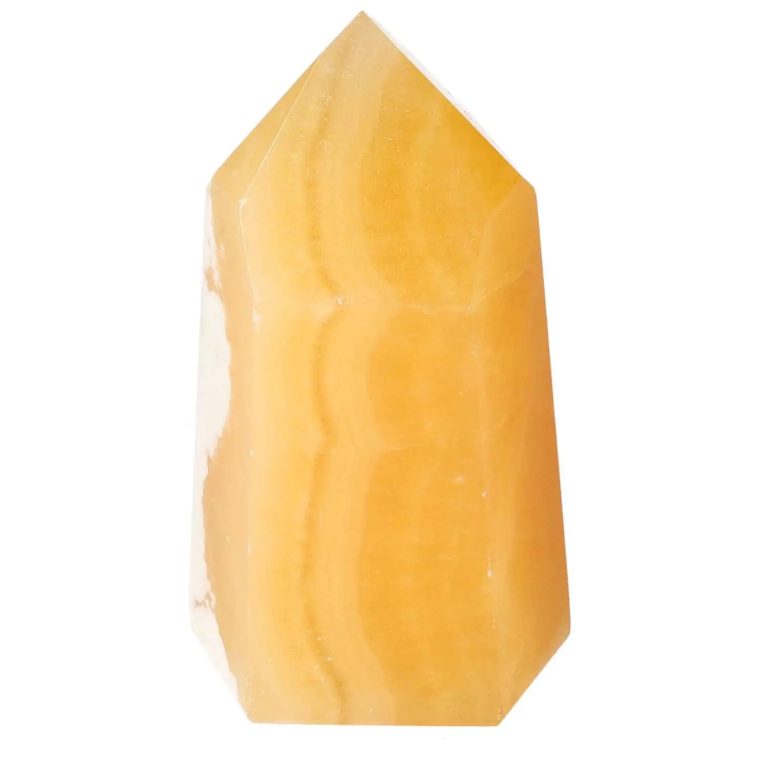 Mexican Calcite Obelisk by Sylvia Crystals, showcasing premium craftsmanship and spiritual elegance.