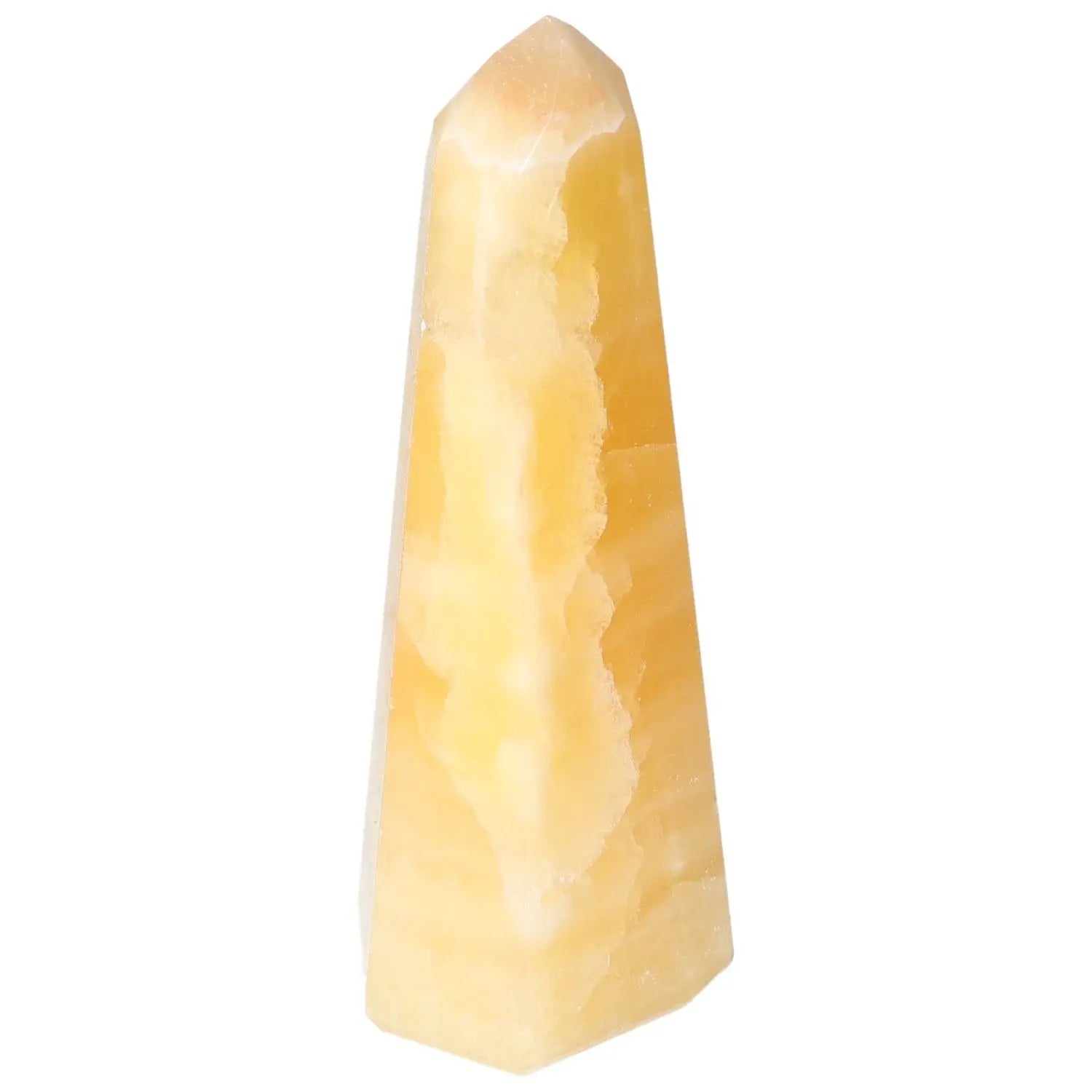Mexican Calcite Obelisk - Yellow crystal for energy, confidence, and spiritual vitality by Sylvia Crystals.