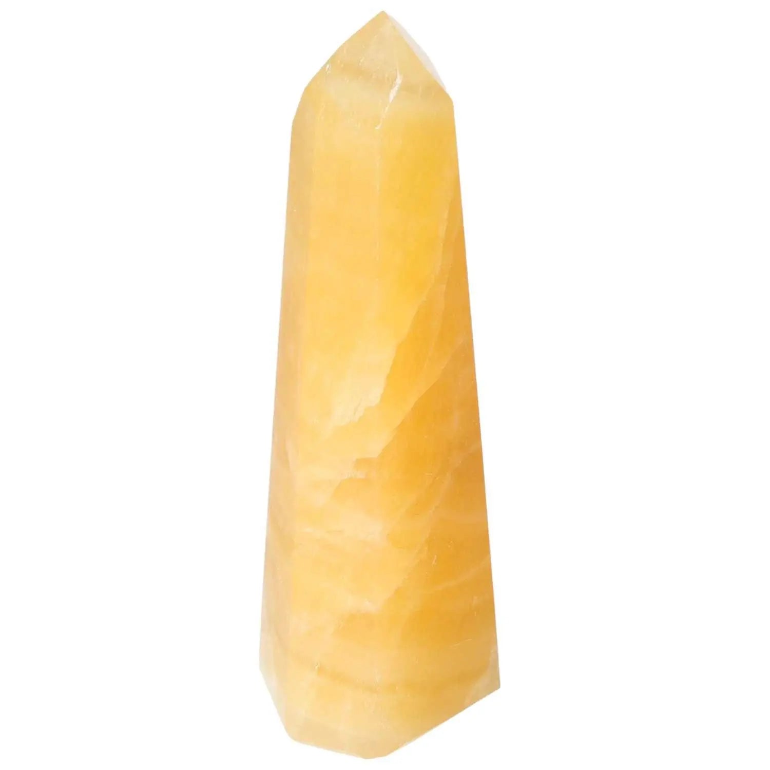 Mexican Calcite Obelisk from Sylvia Crystals, ideal for motivation and spiritual growth.