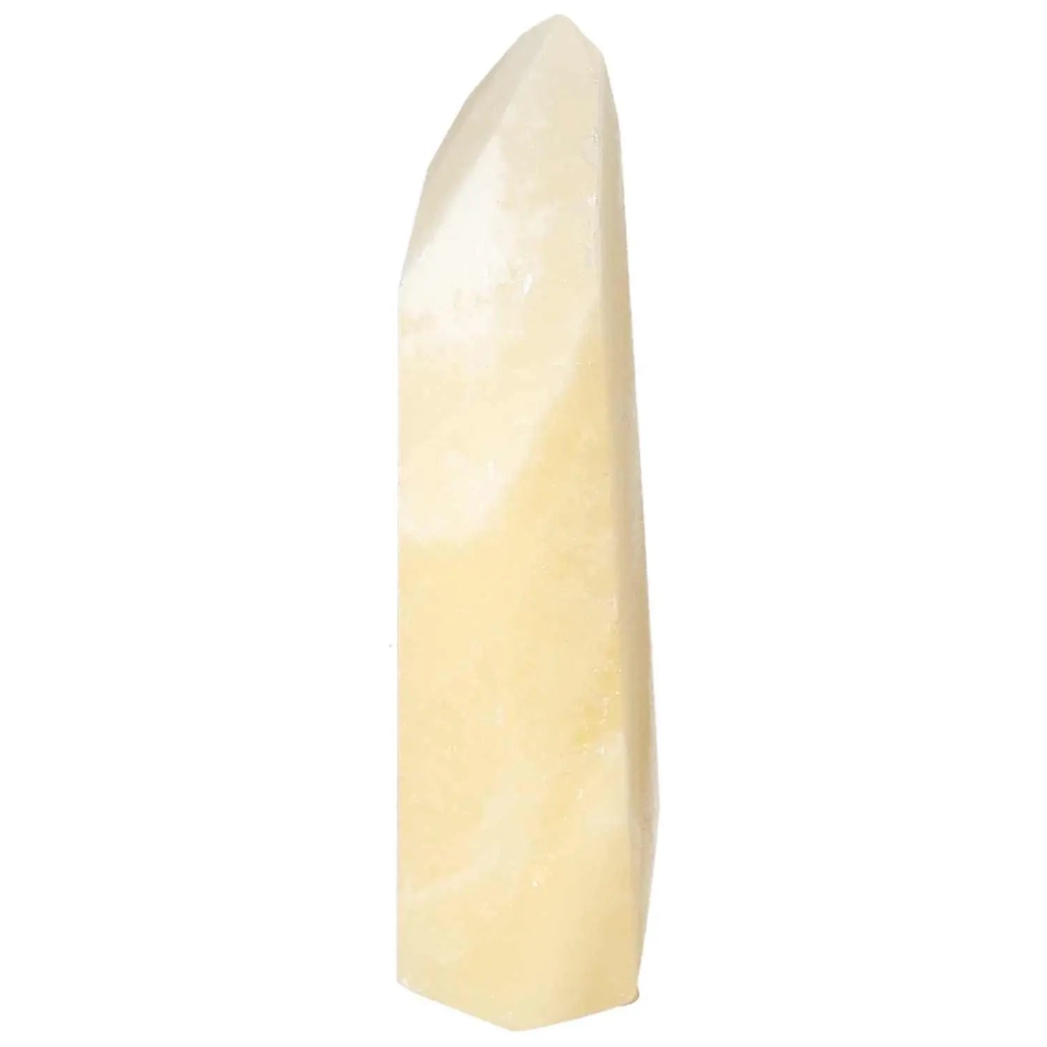 Mexican Calcite Obelisk, a premium crystal from Sylvia Crystals, known for boosting self-confidence and motivation.