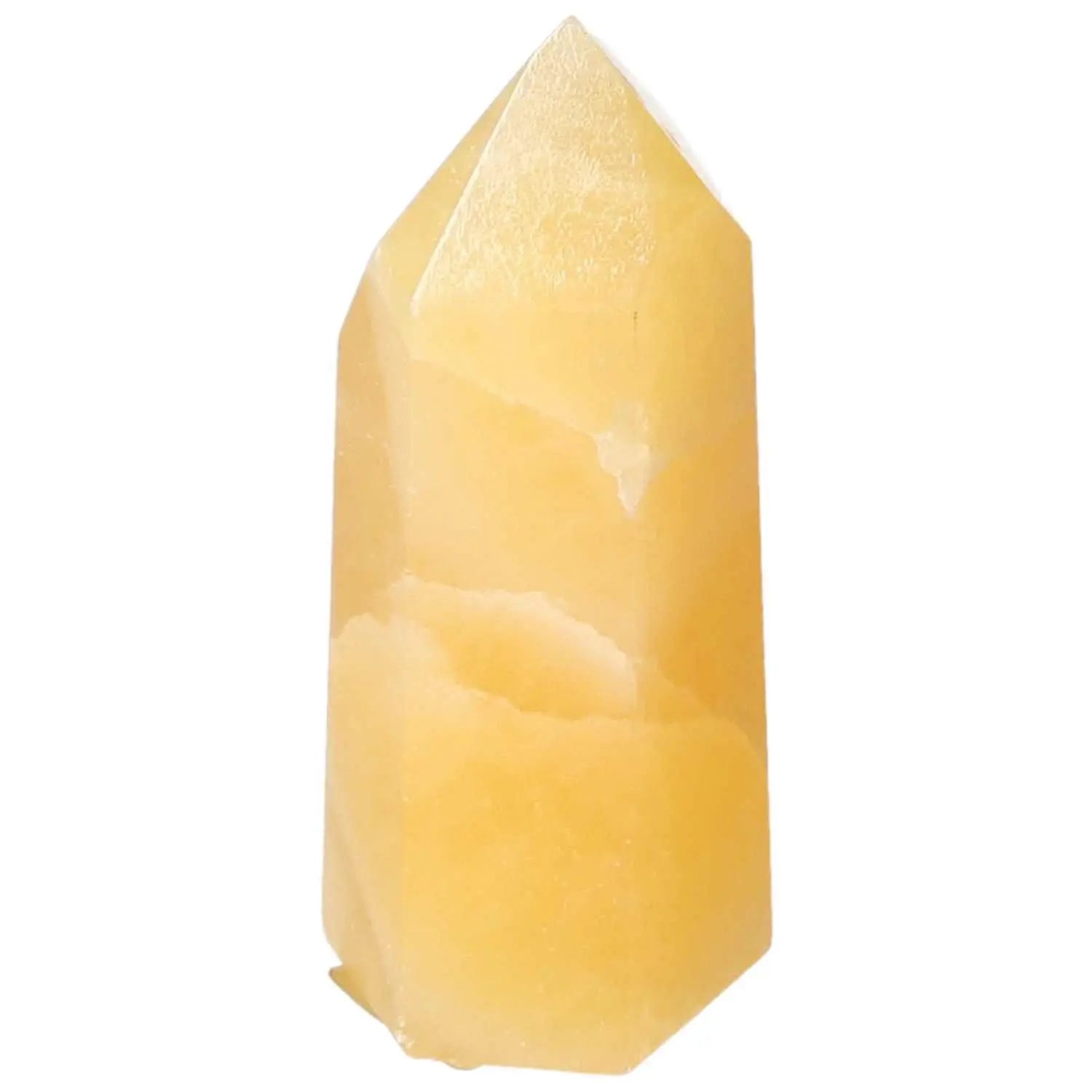 Mexican Calcite Obelisk from Sylvia Crystals, luxury spiritual decor enhancing self-confidence and conscious living.